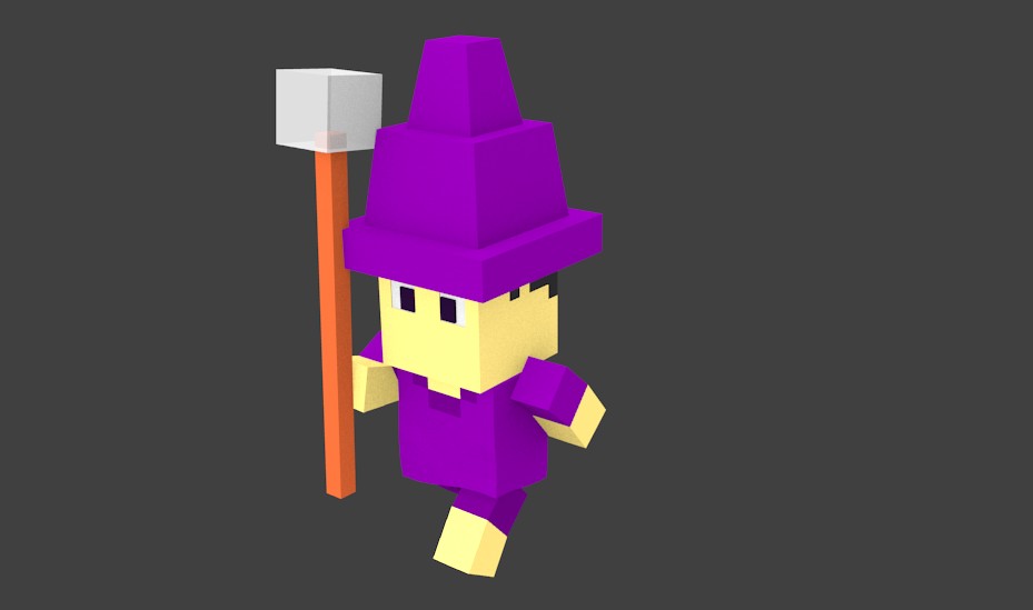 Voxel Low Poly Character + Animation for BGE preview image 1